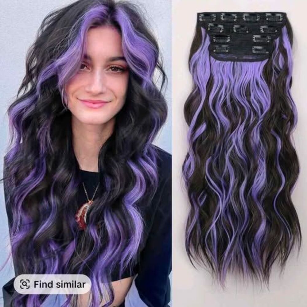 New AISI HAIR 4PCS Long Wavy Hair Extensions 20/24 Inch Synthetic double weft